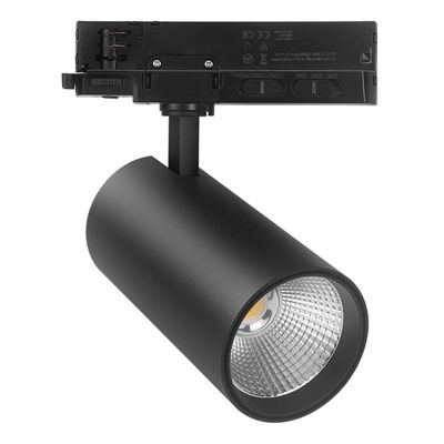 Spot de système de rail triphasé noir, Rozina, 10W/20W/30W, white switch LED