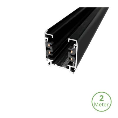 Rail triphasé, 2 mètres, noir, Pro