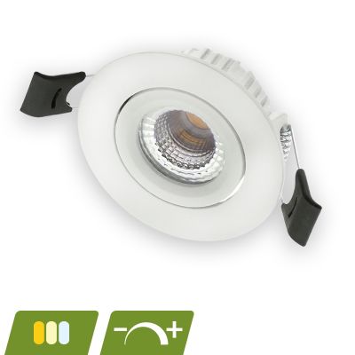 Downlight en aluminium blanc, Phyllis, 5W, white switch LED, IP65