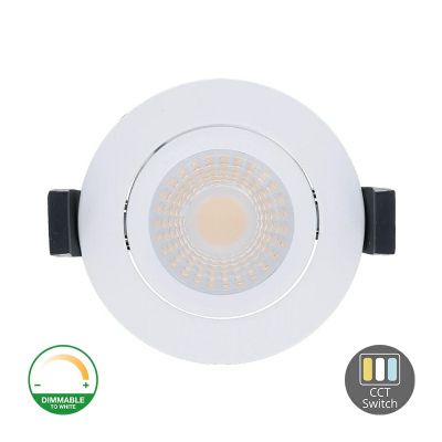 Downlight en aluminium blanc, Maite, 7W, white switch LED, IP65
