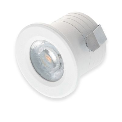 Mini spot encastrable en aluminium blanc, Philomena, 2W, 3000K LED, IP44