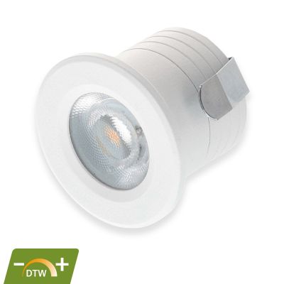 Mini spot encastrable en aluminium blanc, Philomena, 2W, dim to warm LED, IP44