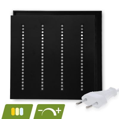Panneau LED à persiennes noires 60x60 - 30W - interrupteur blanc - dimmable - UGR <16