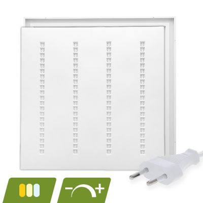 Panneau LED à persiennes 60x60 - 30W - interrupteur blanc - dimmable - UGR <16