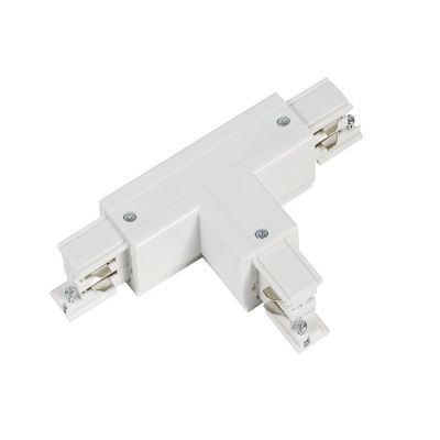 Connecteur en forme de T pour éclairage sur rail triphasé, gauche 2, blanc, Pro