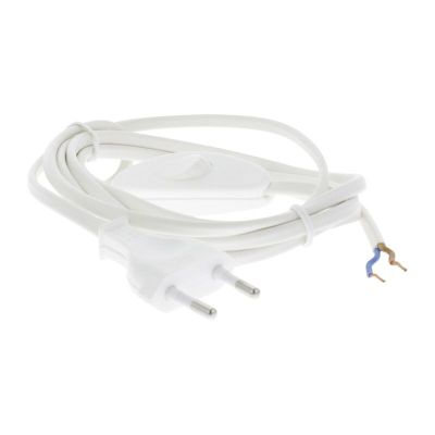 Câble de connexion Q-Link max 1200w 2 x 0,75 mm. 1,8 m blanc avec interrupteur