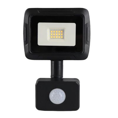 Projecteur avec capteur en aluminium noir, Miro, 10W, 3000K LED, IP65