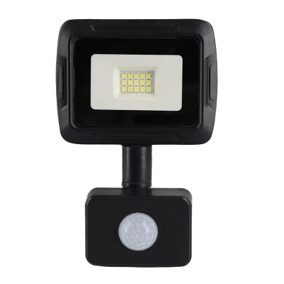 Projecteur avec capteur en aluminium noir, Miro, 10W, 6000K LED, IP65