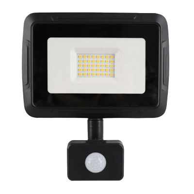 Projecteur avec capteur en aluminium noir, Miro, 30W, 3000K LED, IP65