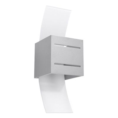 Applique up and down en aluminium grise, Jasmien