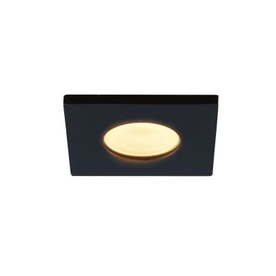 Éclairage veranda carré noir Dico, IP65, gradable