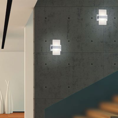 Applique up and down moderne grise, Leontien, 4,3W, 3000K LED, avec interrupteur