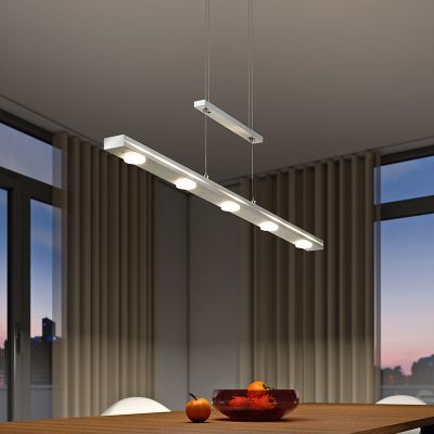 Suspension table à manger moderne nickel, Awa, 3,5W, blanc chaud à froid réglable LED