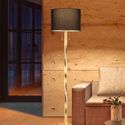 Lampadaire moderne doré, Ramten, 7W, 3000K LED, avec interrupteur à tirette
