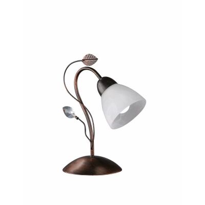 Lampe de table classique couleur rouille, Astrid, avec interrupteur