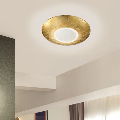 Lampe plafond classique dorée, Wilke, 12W, 3000K LED