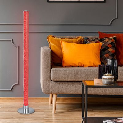 Lampadaire moderne chromé, Vacio, 10W, 3000K LED, avec télécommande