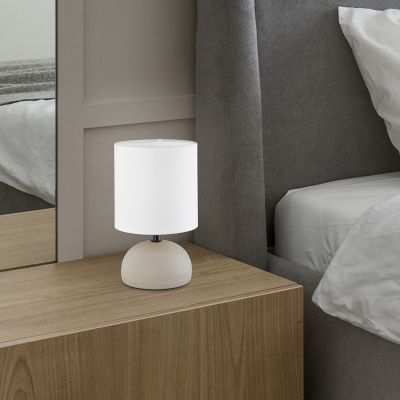 Lampe de table en céramique blanche, Yeraz, avec interrupteur