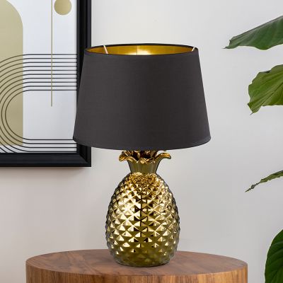 Lampe de table en céramique dorée, Monsted, avec interrupteur