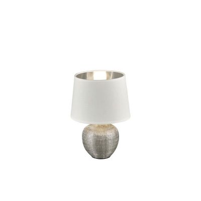 Lampe de table en céramique argentée, Yet, avec interrupteur