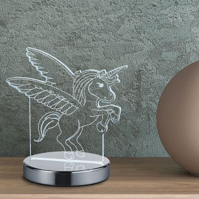 Lampe de table pour enfants design chromée, Berivan, 7W, blanc chaud à froid réglable LED, avec interrupteur