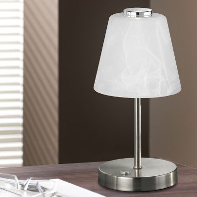 Lampe de table moderne nickel, Nakskov, 2,5W, 3000K LED, avec interrupteur