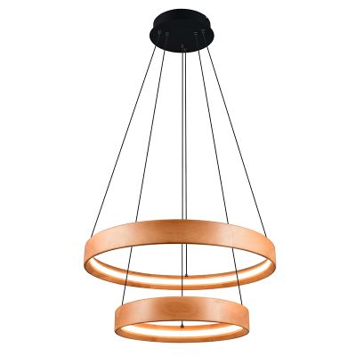 Suspension moderne bois, Nassima, 37W, 3000K LED, gradable en 3 étapes