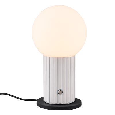 Lampe de table rechargeable moderne blanche, Tugce, 2W, white switch LED, avec interrupteur