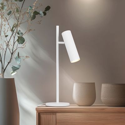 Lampe de table moderne blanche, Sieb, avec interrupteur