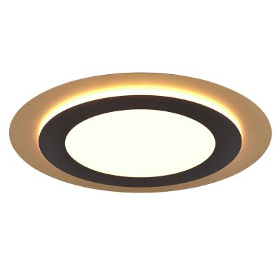 Lampe plafond moderne noire, Frans, 42W, blanc chaud à froid réglable LED, avec télécommande