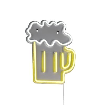 Applique murale en plastique transparente, Beer, 5W, jaune LED, avec interrupteur