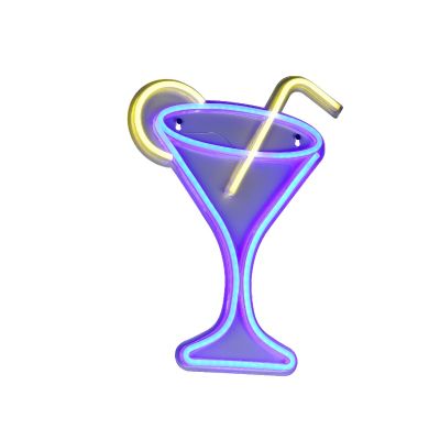 Applique murale en plastique transparente, Cheers, 5W, bleu LED, avec interrupteur