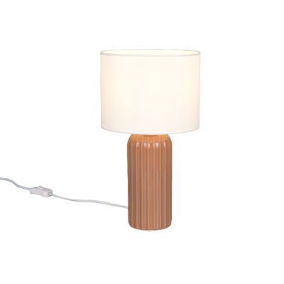 Lampe de table en céramique marronne, Nannette, avec interrupteur