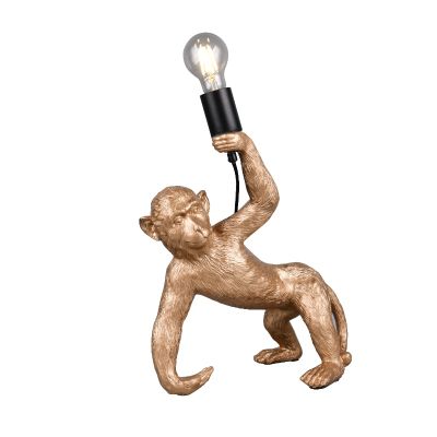 Lampe de table en plastique dorée, Macaca