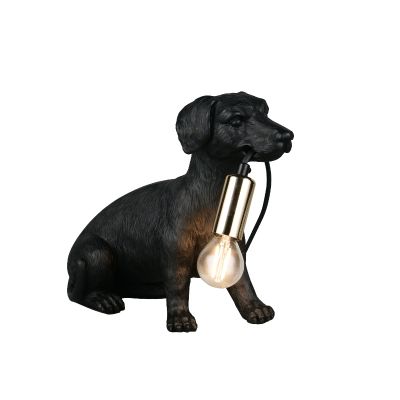 Lampe de table en plastique noire, Doggo