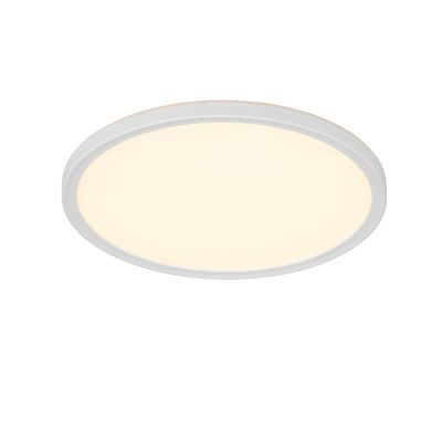 Lampe plafond moderne blanche, Jeltje, 18W, blanc chaud à froid réglable LED, avec télécommande