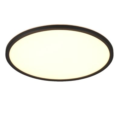 Lampe plafond moderne noire, Jeltje, 22W, blanc chaud à froid réglable LED, avec télécommande