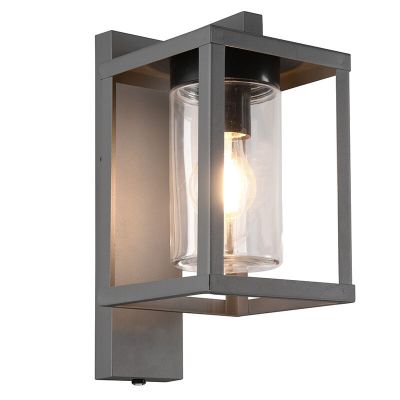 Applique extérieur avec capteur crépusculaire moderne anthracite, Reini, IP44