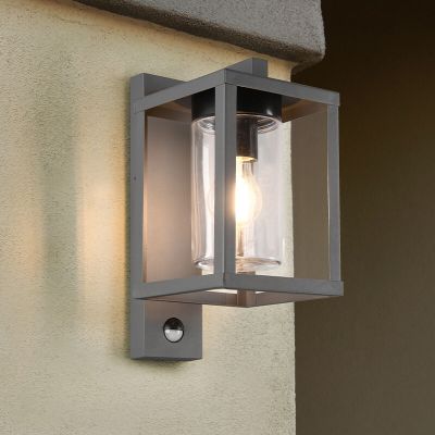 Applique extérieur avec détecteur de mouvement moderne anthracite, Reini, IP44