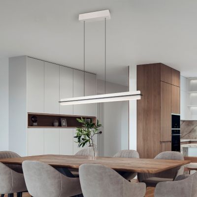 Suspension moderne grise, Joek, 22W, blanc chaud à froid réglable LED, gradable en 3 étapes
