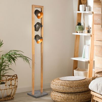 Lampadaire liseuse vintage nickel, Keira, avec interrupteur