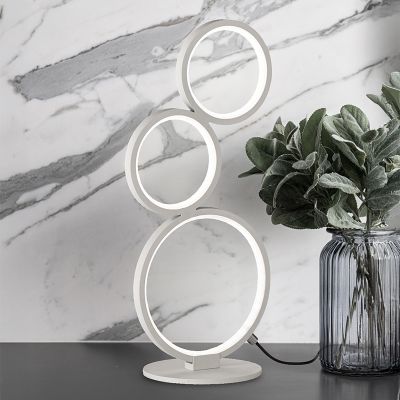 Lampe de table moderne blanche, Robon, 17W, 3000K LED, avec interrupteur