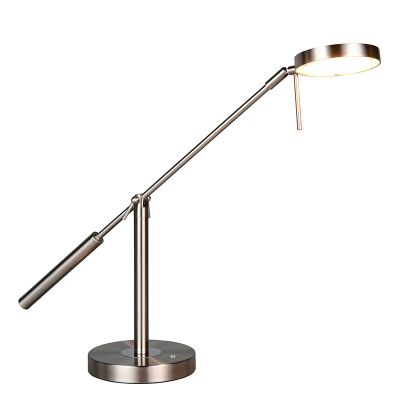 Lampe de table moderne nickel, Bilge, avec variateur tactile