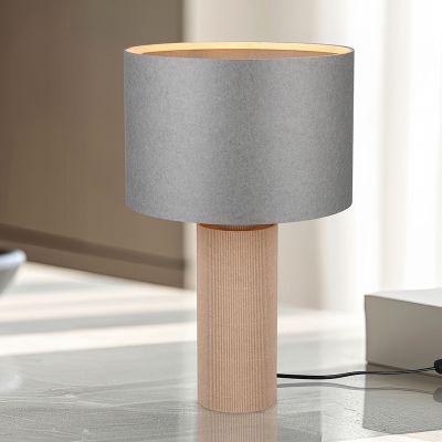Lampe de table rustique grise, Stach, avec interrupteur