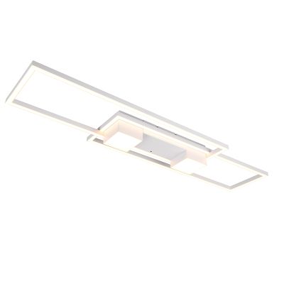 Lampe plafond design blanche, Sohaib, 37W, blanc chaud à froid réglable LED, gradable en 3 étapes