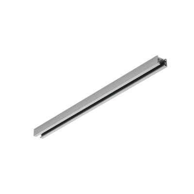 Rail électrifié 50cm pour éclairage sur rail biphasé, métal, gris