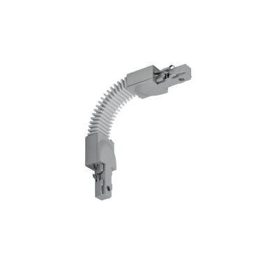 Connecteur flexible pour éclairage sur rail biphasé, plastique, gris