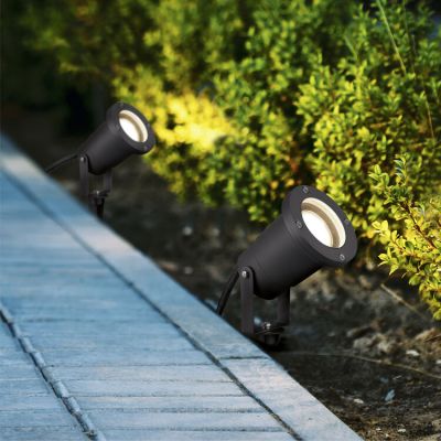 Spot à piquer extérieur moderne anthracite, Tau, IP65