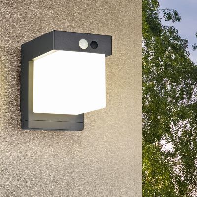 Applique solaire extérieur moderne noire, Kadija, 5,5W, 4000K LED, IP44