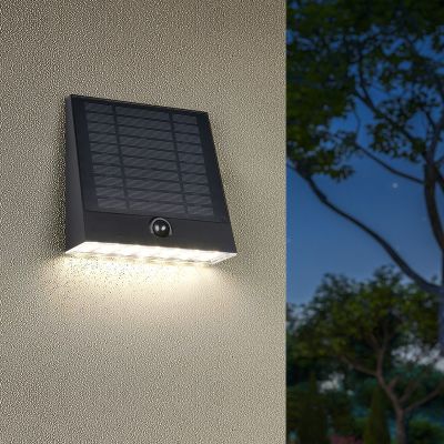 Applique solaire extérieur moderne noire, Pontus, 6W, 4000K LED, IP44